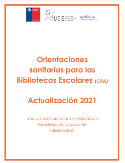 Orientaciones sanitarias para las Bibliotecas Escolares (CRA) 2021